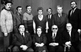 Состав кафедры «Архитектура» под руководством В.С. Федосихина (1992 г.) Верхний ряд: Чикота С.И., Френкель Э.З., Барышников Ю.Г., Лукина В.Л., Юрин В.М., Тафлевич Б.Ш., Завьялов Е.М. Нижний ряд: Канаев Я.И., Вежлева Н.Б., Келлер Э.Г., Федосихин В.С. 