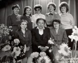 Сотрудники кафедры ИиВТ и лаборатории ВТ МГПИ – 1988 г. 1 ряд сверху: Алферова Т.М., Бодрова Н.Г., Овчинникова И.Г., Сибряева В.П. (зав. лаб. ВТ), Машкина И.В. 2 ряд: Морозова О.В. (секретарь каф.), Зильберберг Н.И., Ипатова Э.Р. (зав. каф.)