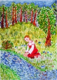 Шутова Елизавета, 13 лет. На Ивана на Купала красна девица гадала