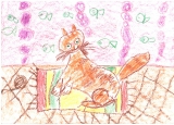 Новикова Даша, 5 лет. Мой любимый кот