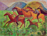 Баимова Юлия, 11 лет. Рыжий табун